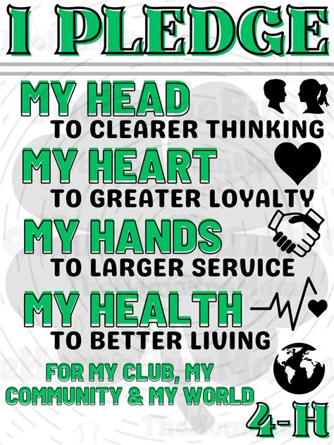 4-H Pledge Poster PNG CLUB POSTER 4-H Member Proudly Display Your ...