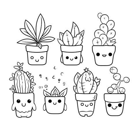 Cute Cactus Coloring Pages