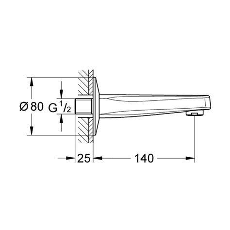 Grohe - Spouts No - Baucurve - M-13252000 on Decure.in