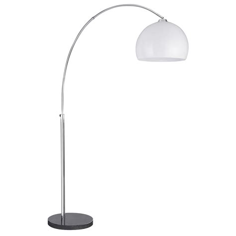 Arcs Floor Lamp - Chrome, Black Marble Base & White Shade - Astral ...