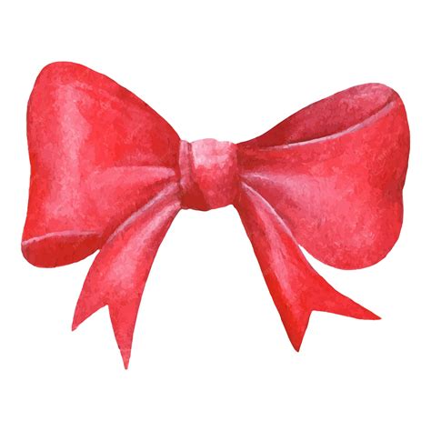Premium Vector | Watercolor vector illustration of red bow