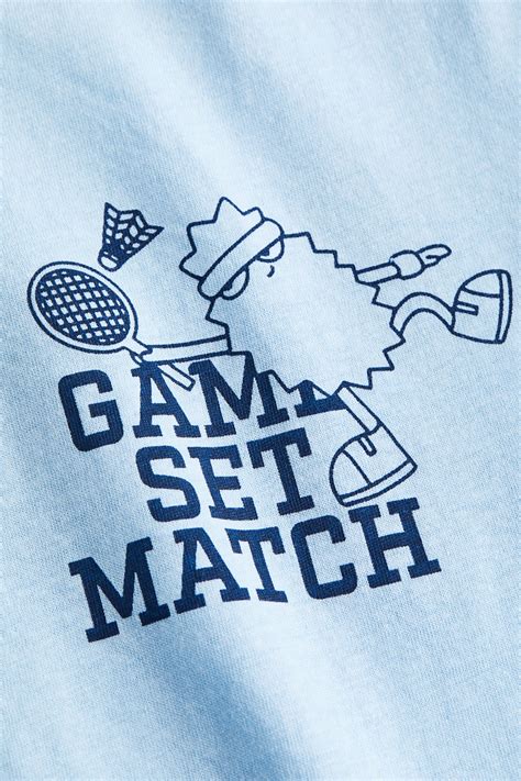Cotton T-shirt - Light blue/Game Set Match - Kids | H&M SG