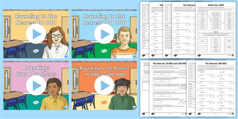 Rounding to the Nearest 10,000 and 100,000 Lesson Pack