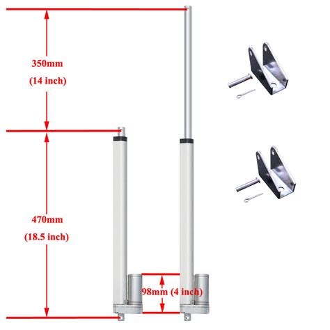 Buy Electric 1000N Linear Actuator Heavy Duty 12V 2-18 14mm/s High ...
