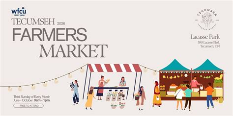 Tecumseh Farmers Market 2026, Lacasse Park, Tecumseh | AllEvents