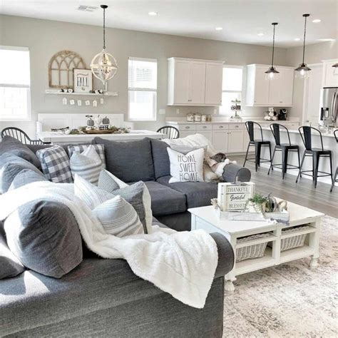 Gray Sofa and White Coffee Table - Soul & Lane