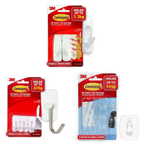 Command Plastic Medium Utility Wall Hooks, Up to 1.3Kg, Heavy Duty ...