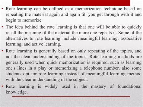 Rote Learning Meaning