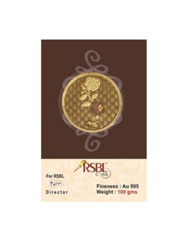 Buy RSBL Gold Coin 100 Grams Gold 24Kt Gold 995 Purity I CoinBazaar