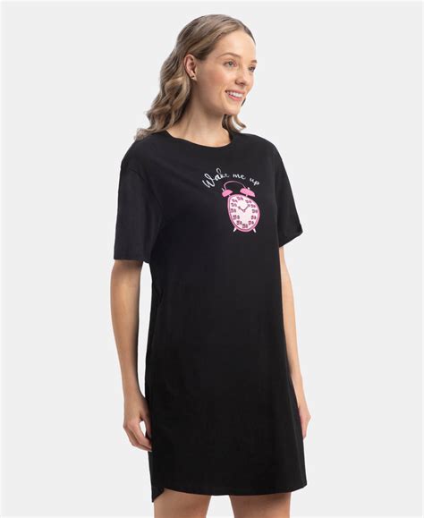 Buy Super Combed Cotton Drop Shoulder Styled Curved Hem Printed Lounge ...