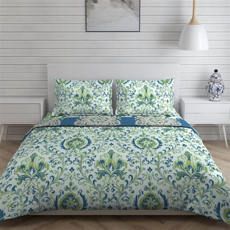 Buy LAYERS Marsala Multicolour Printed Cotton King Size Bed-In-A-Bag ...