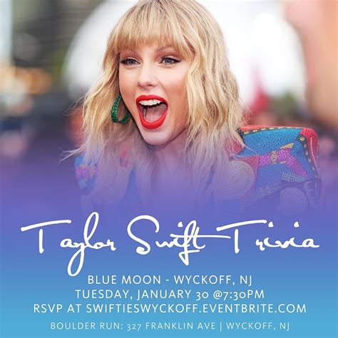 Taylor Swift Trivia, Blue Moon Mexican Cafe, Wyckoff, 30 January 2024 ...