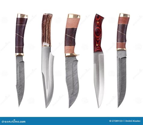Set of Several Hunting Knives Stock Image - Image of steel, damask: 27289133