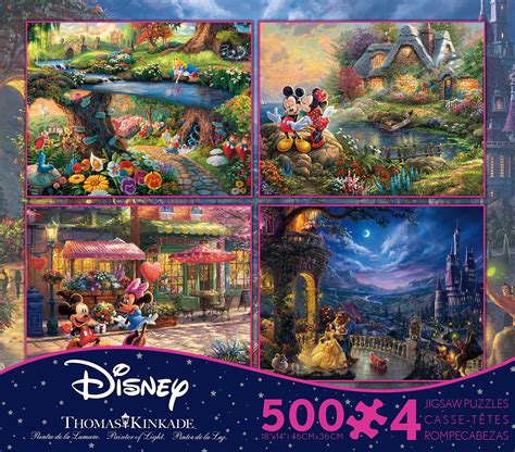 Thomas Kinkade Disney Dreams 4 in 1 500 Piece Multi-Pack, 500 Pieces ...