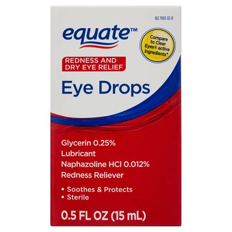 Equate Redness and Dry Eye Relief Eye Drops, 0.5 fl oz HSA/FSA Eligible ...