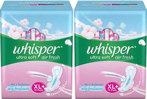 Whisper ultra Soft air fresh XL+ ( 15+15 pads ) Sanitary Pad | Buy ...
