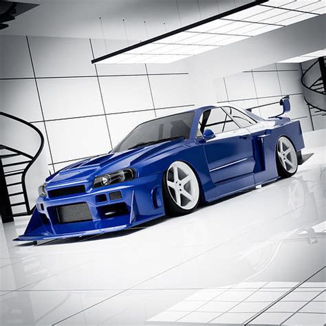 Nissan Skyline GT-R R34 LBWK 3D model | CGTrader