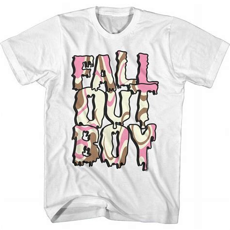 Fall Out Boy Neopolitan Logo Men's T Shirt FOB Punk Alt Rock Concert ...