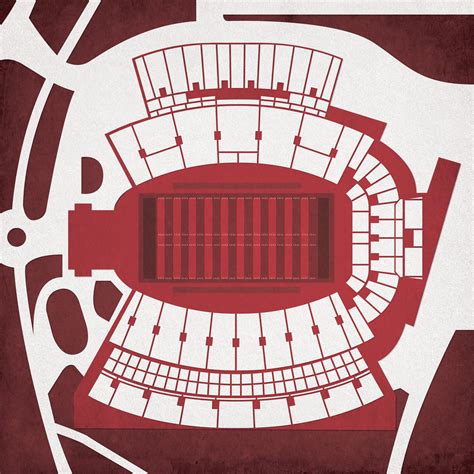 Davis Wade Stadium at Scott Field Map Art - City Prints