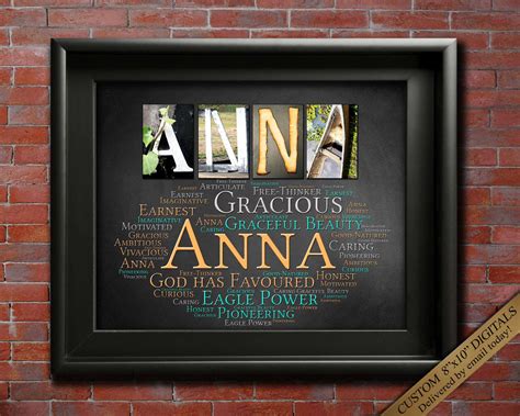 Anna Meaning Name Art Gift | 4 Digital Prints – Letter Art Gifts