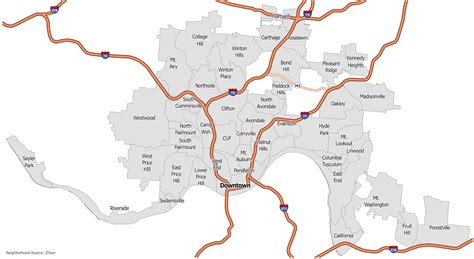 Cincinnati Neighborhood Map - GIS Geography