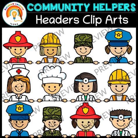 Community Helpers Clipart | Community Helpers Headers | Community ...