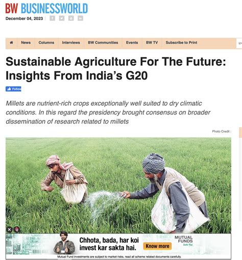 Sustainable Agriculture for the Future: Insights from India’s G20 ...