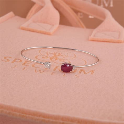 Natural Diamond Ruby Gemstone Gold Cuff Bracelet – Spectrum Jewels