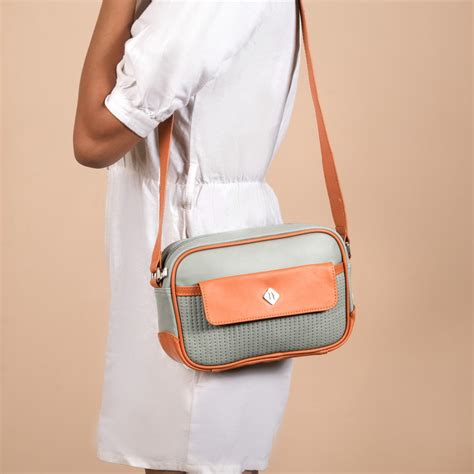 La Fusion Sling Bag For Women Sage Green Tan Online - Premium Sling Bag ...