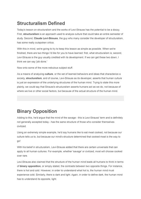 8 upload - Assignment - Structuralism Defined Today's lesson on ...