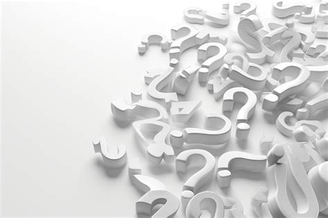 3d illustration with a lot of questions on a white background | Premium ...