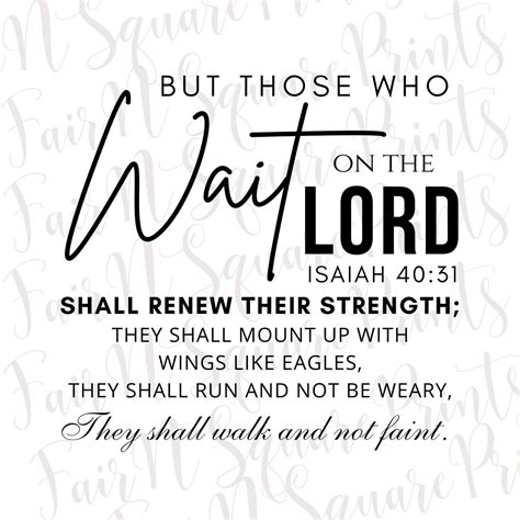 Isaiah 40 31 wait on the lord png for sublimation black text png file ...