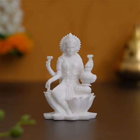 White Polyresin Goddess Laxmi Statue – eCraftIndia