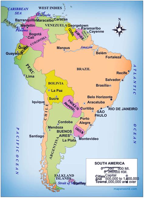 Map of South America