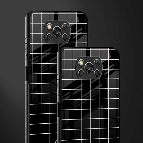 Classic Grid Dark Edition Phone Cover for Poco X3 Pro | Glass Case ...