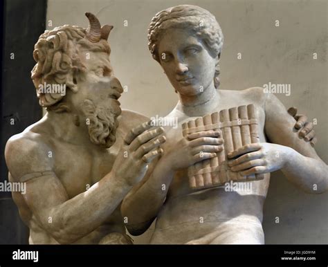 Pan taught Daphnis to play the pipes by sculptor Heliodorus of Rhodes ...