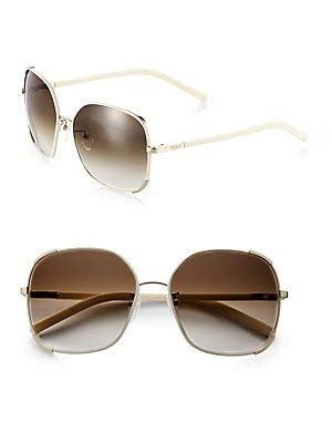 Buy Chloe Women's 729 Gold Cream Ce109Sl Square Sunglasses Lens ...