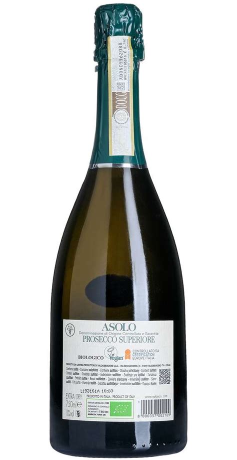 Prosecco Extra Dry Asolo "BIOLDO" BIO VEGAN, , VAL D'OCA ...