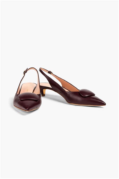 RUPERT SANDERSON Misty embellished leather slingback pumps | THE OUTNET