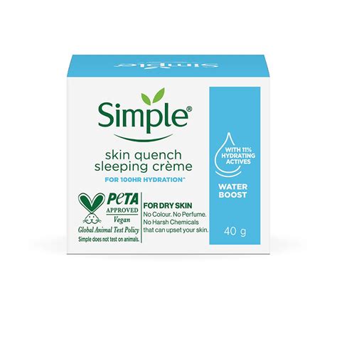 Simple Water Boost Skin Quench Sleeping Creme| 100HR Hydration |For Dry ...