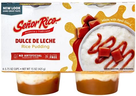 Senor Rico Dulce De Leche Rice Pudding, Refrigerated, 4 Count Plastic ...