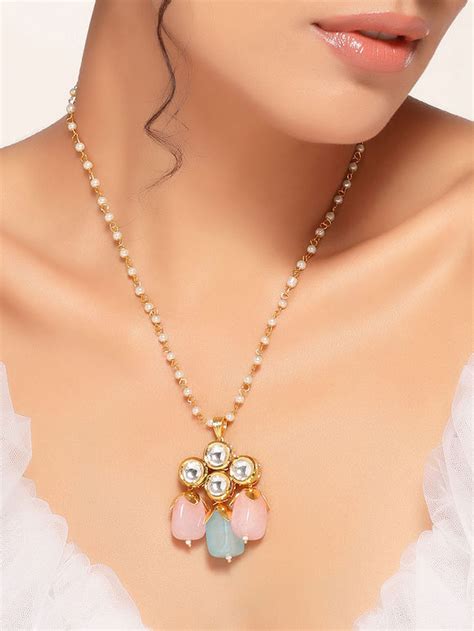 Buy Gold Toned Handcrafted Brass Necklace | WPPJSET269/SWAH7 | The loom