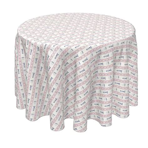 Round Tablecloth, 100% Polyester, 60" Round, Lighthouse Stripe