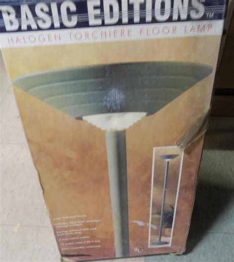 Lot - Basic Editions Sage Halogen Torchiere Floor Lamp