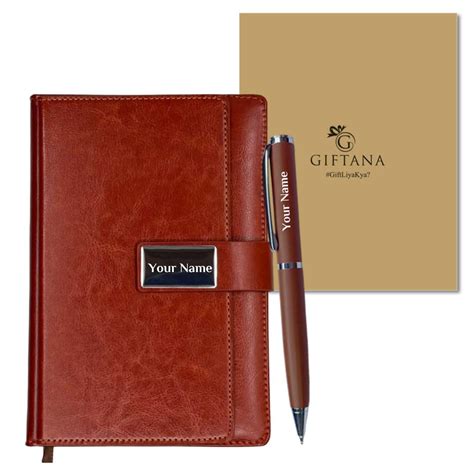 Giftana Personalized Diary and Pen Gift Set with Name, 2 in 1 ...