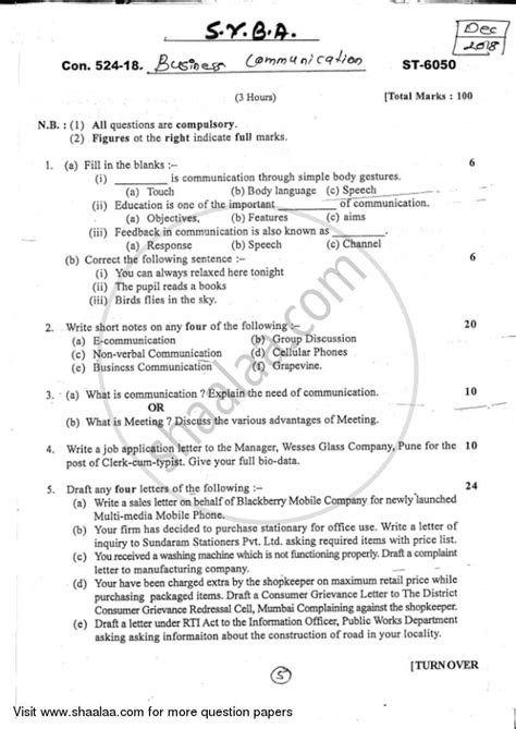 Business Communication 2017-2018 BA Sociology (IDOL) (Correspondence ...