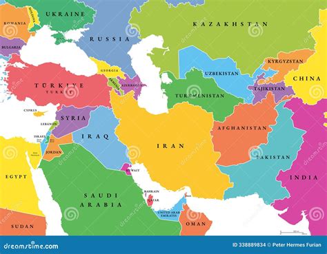 West Asian Countries Map West Asia Diagram