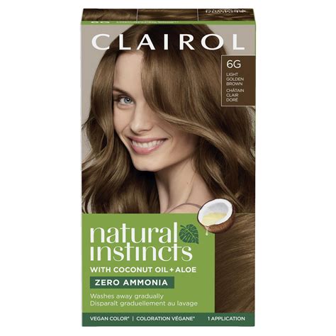 Clairol Natural Instincts Demi-Permanent Hair Color Creme, 6G Light ...