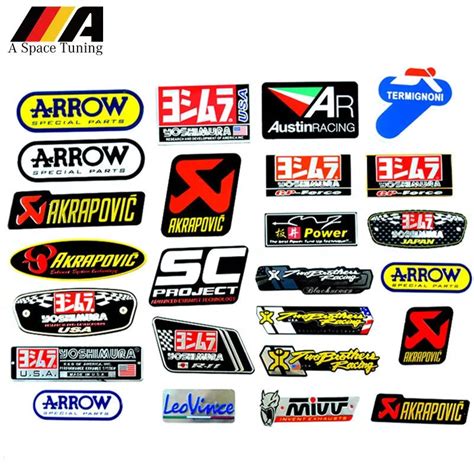 3D Aluminum Heat-resistant Motorcycle Exhaust Pipe Decal Sticker For S ...