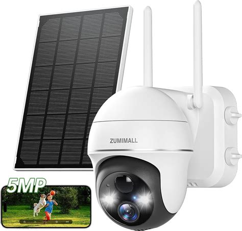 Amazon.com : ZUMIMALL 5MP Security Cameras Wireless Outdoor, Solar ...
